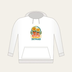BESTIE SUNNY DETOURS Hoodie in white