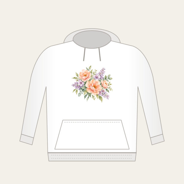 Product image Watercolor Blooms in Peach and Lilac Hoodie