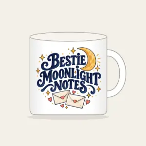 BESTIE MOONLIGHT NOTES Mug in white