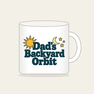 Dad's Backyard Orbit Mug in white