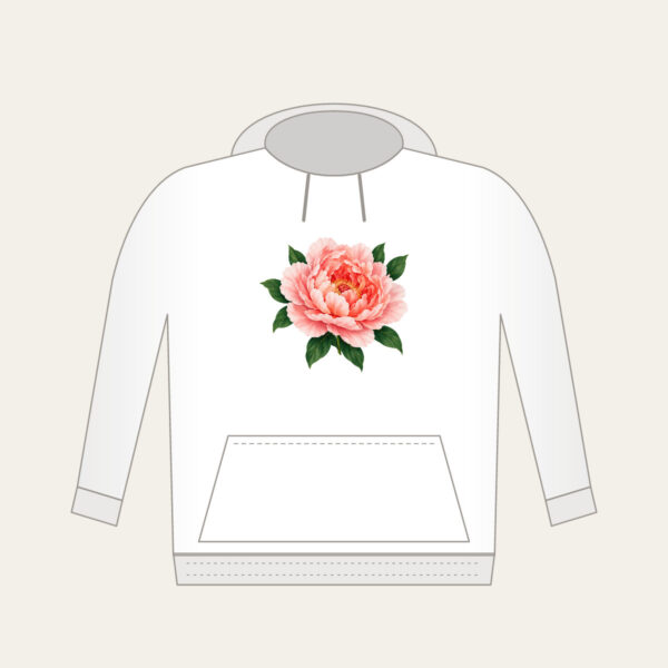 Product image Full-Blown Peony with Green Leaves Hoodie