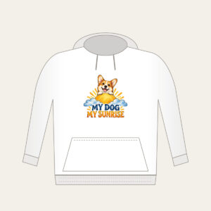 MY DOG MY SUNRISE Hoodie in white