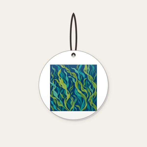 Product image Swaying Kelp Ribbons on Deep Blue Ceramic Ornament