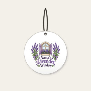 Nana's Lavender Window Ceramic Ornament in white