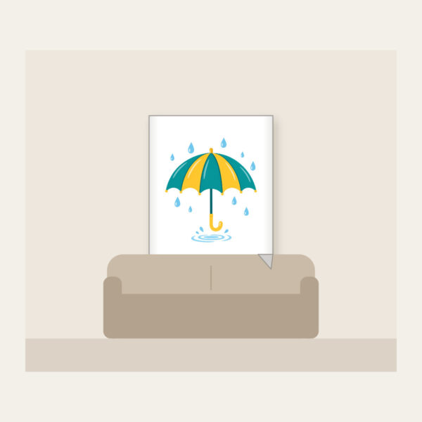 Product image Teal Umbrella and Raindrop Ripple Fleece Blanket
