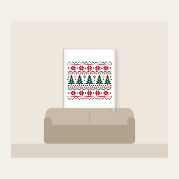 Product image Fair Isle Pines and Stars in Red Fleece Blanket