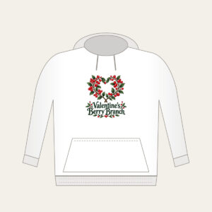 Valentine's Berry Branch Hoodie in white