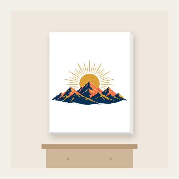 Product image Mountain Range with a Golden Sunrise Disc Canvas Print