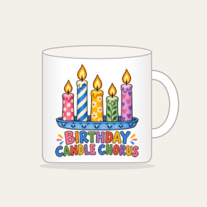 BIRTHDAY CANDLE CHORUS Mug in white