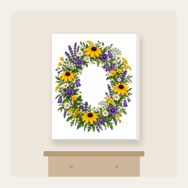 Product image Oval Wildflower Wreath Canvas Print
