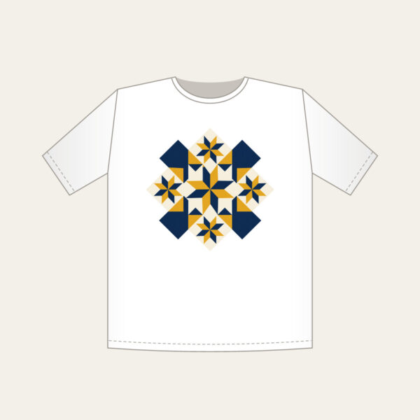Product image Mustard and Navy Patchwork of Stars T-Shirt