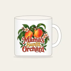Mama's Sunlit Orchard Mug in white