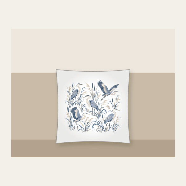 Product image Herons and Reeds in Grey-Blue Pillow