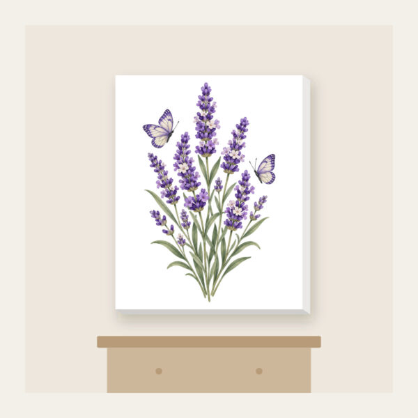 Product image Lavender Stems and Two Butterflies Canvas Print