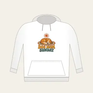 DOG MOM SUNDAY Hoodie in white