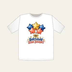 BIRTHDAY STAR BOUQUET T-Shirt in white