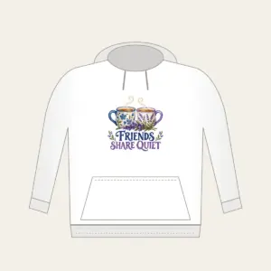 FRIENDS SHARE QUIET Hoodie in white