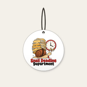 Snail Deadline Department Ceramic Ornament in white