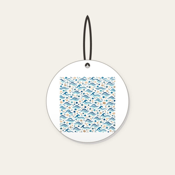 Product image Tiny Waves and Pebbles Repeat Ceramic Ornament
