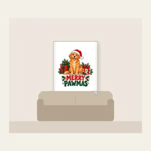 Merry Pawmas Fleece Blanket in white
