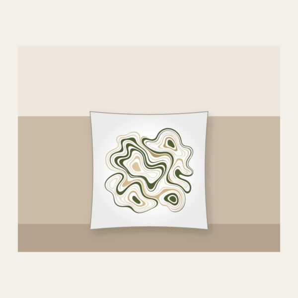 Product image Moss and Sand Contour Lines Pillow