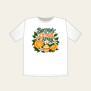 BIRTHDAY CITRUS SPARK T-Shirt in white