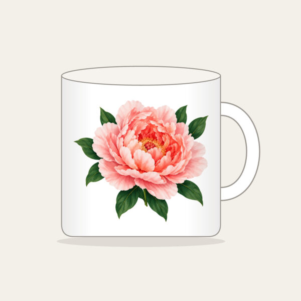 Product image Full-Blown Peony with Green Leaves Mug