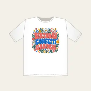 BIRTHDAY CONFETTI GARDEN T-Shirt in white