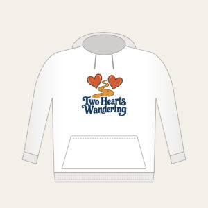 Two Hearts Wandering Hoodie in white