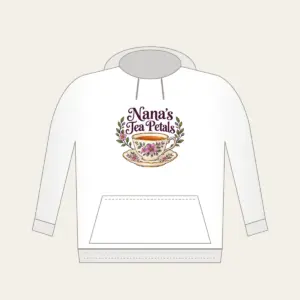 Nana's Tea Petals Hoodie in white