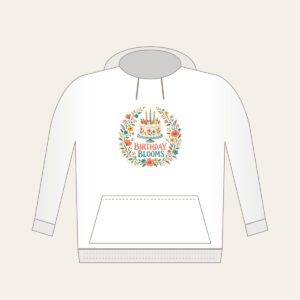 BIRTHDAY BLOOMS Hoodie in white