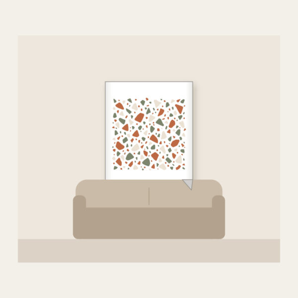 Product image Terracotta and Sage Terrazzo Chips Fleece Blanket
