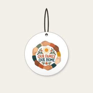 Our Family Our Home Ceramic Ornament in white