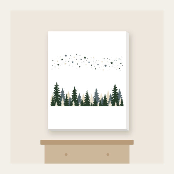 Product image Pine Silhouettes under Scattered Stars Canvas Print
