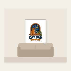 CAT DAD WINDOW Fleece Blanket in white