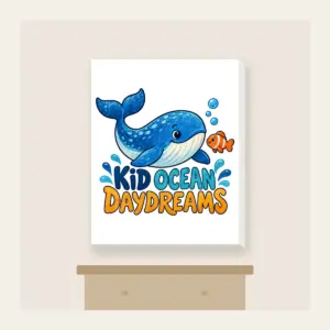 KID OCEAN DAYDREAMS Canvas Print in white