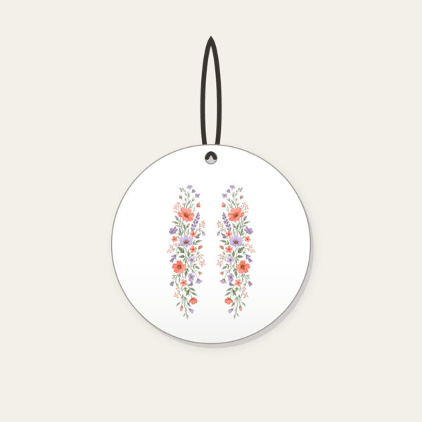 Product image Drifting Wildflowers in Coral and Lilac Ceramic Ornament