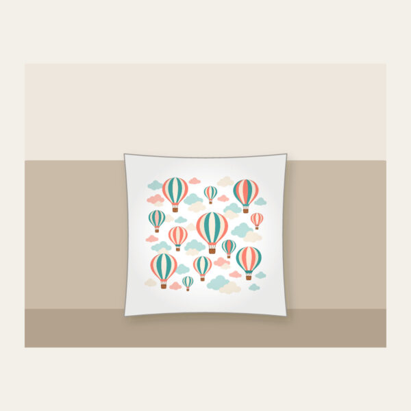 Product image Striped Hot Air Balloons in the Clouds Pillow