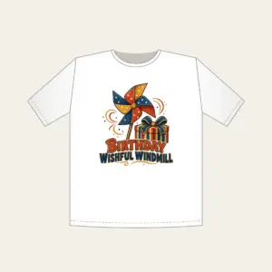 BIRTHDAY WISHFUL WINDMILL T-Shirt in white