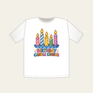 BIRTHDAY CANDLE CHORUS T-Shirt in white