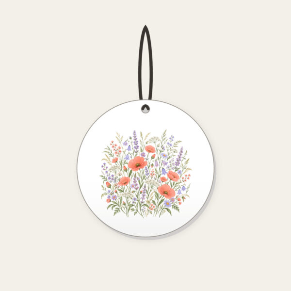 Product image Coral and Lilac Wildflower Meadow Ceramic Ornament