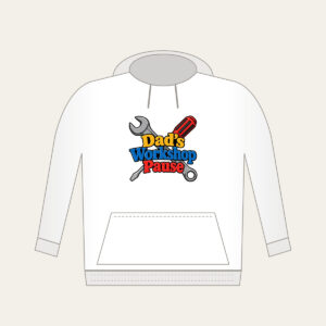 Dad's Workshop Pause Hoodie in white