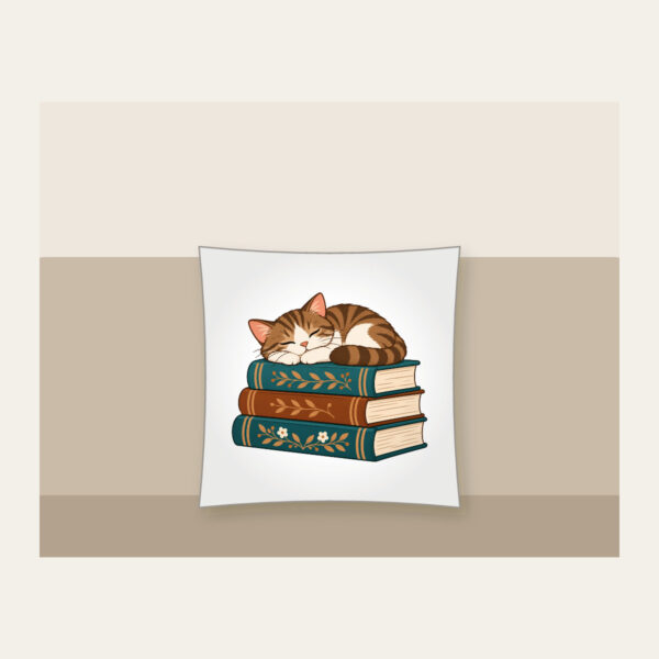 Product image Cat Napping on Three Books Pillow
