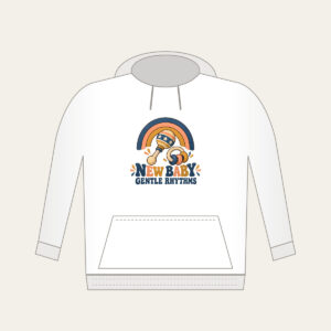 NEW BABY GENTLE RHYTHMS Hoodie in white