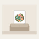 Coral Tidepool Anemones Fleece Blanket in white: Anemones, starfish and sea grass gather in coral, teal and sand over a pale aqua ground.