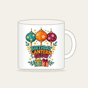 BIRTHDAY LANTERN GLOW Mug in white