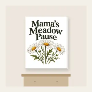 Mama's Meadow Pause Canvas Print in white