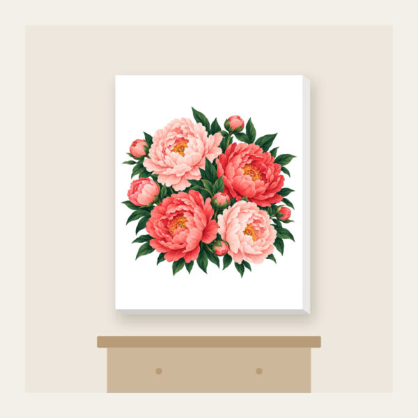 Product image Big Peonies on Deep Green Canvas Print