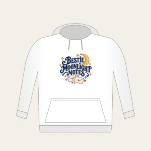 BESTIE MOONLIGHT NOTES Hoodie in white
