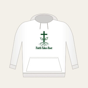 Faith Takes Root Hoodie in white